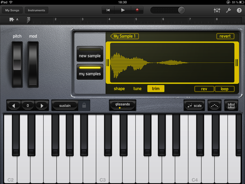  Garageband on iOS. Image: [Ask.audio](https://ask.audio/articles/record-and-edit-your-own-samples-in-garageband-for-ipad)