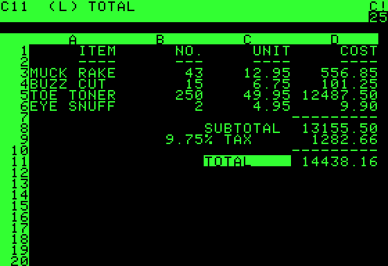  Visicalc, the first spreadsheet program, required users to learn commands. Image: [Wikipedia](https://en.wikipedia.org/wiki/VisiCalc)