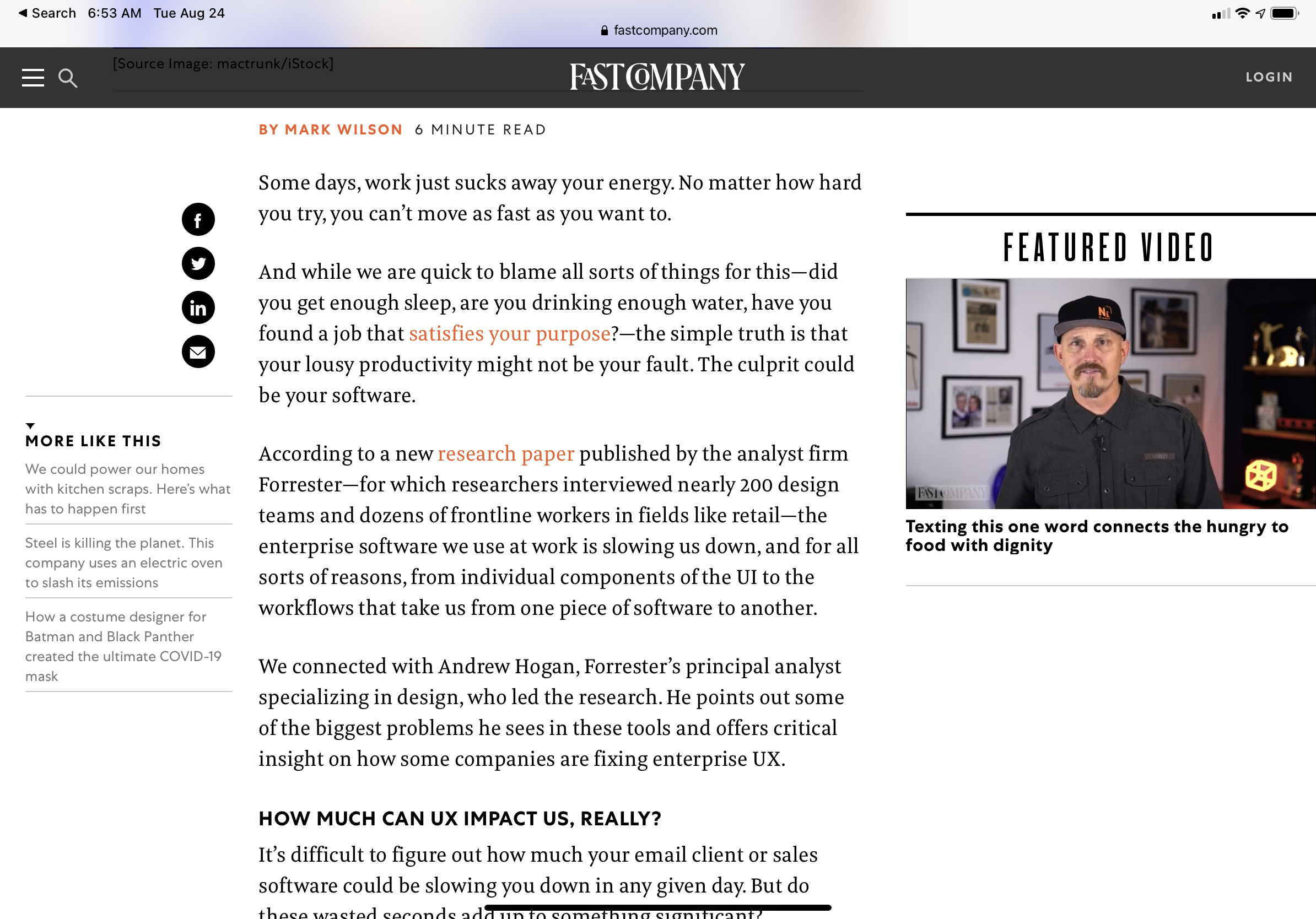 The prominent video shown alongside this article makes it difficult to focus on the story.