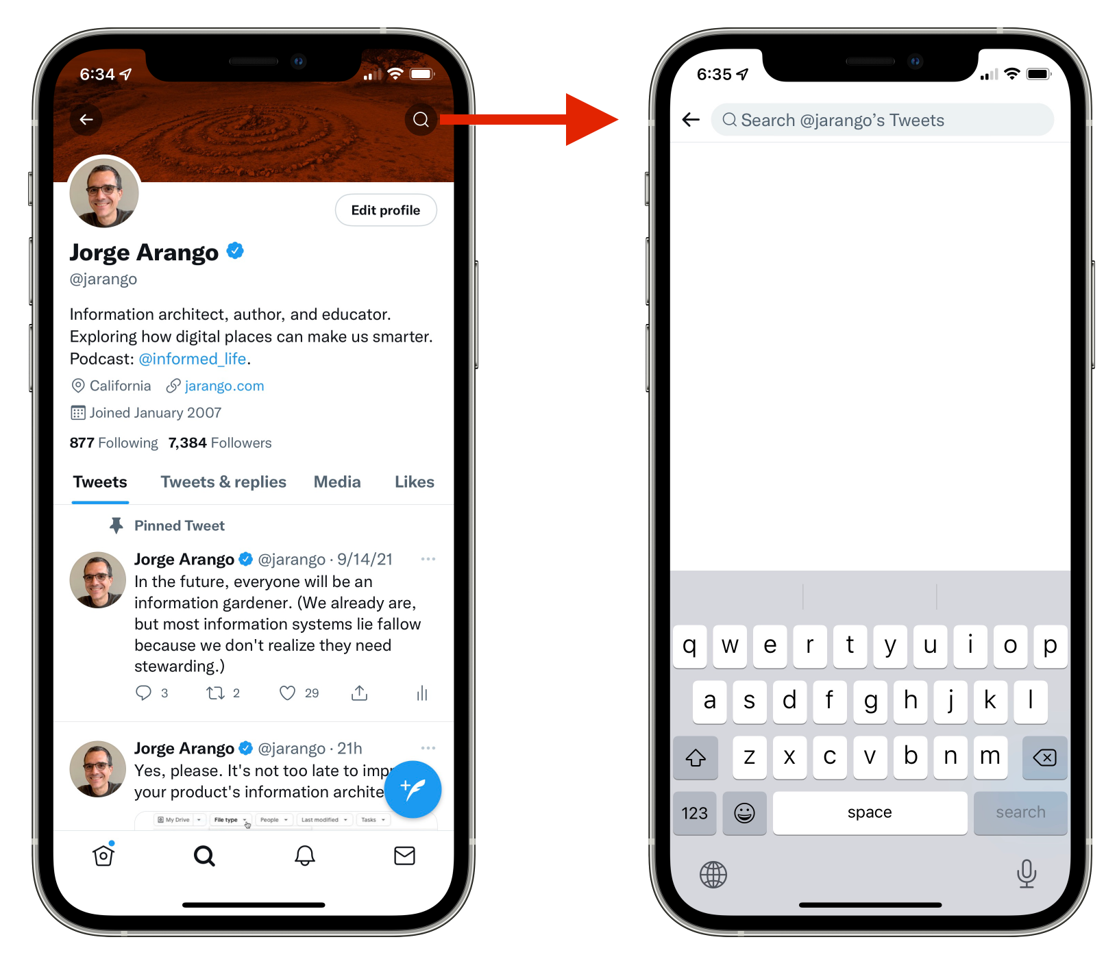 Twitter's new user-specific search filter